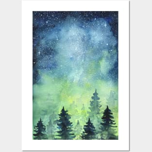 Space art. Watercolor Posters and Art